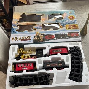 Battery-Operated Train Set - Red and Gold